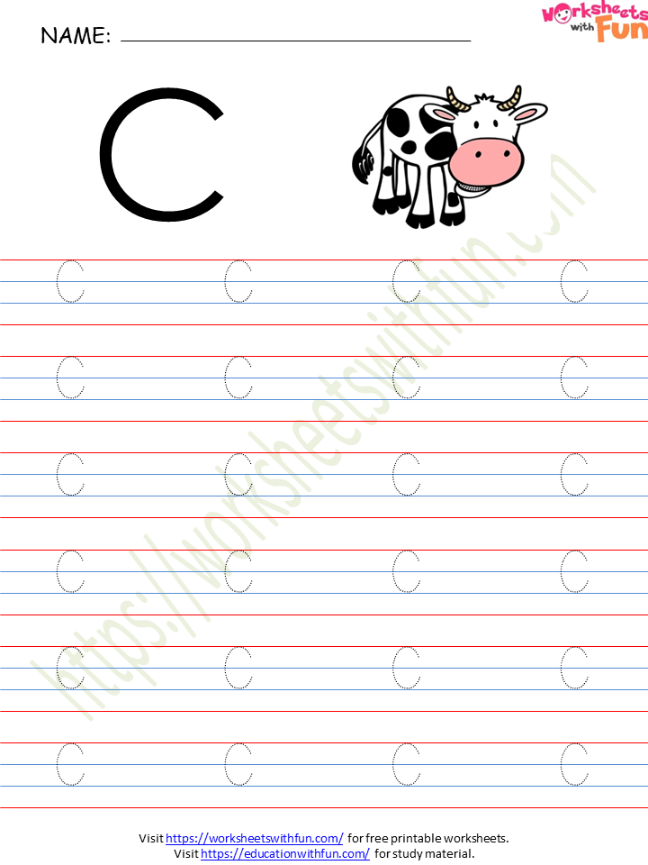 English - Preschool: Alphabet (Letter 'C') Worksheet 2